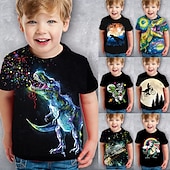 cheap Boy&#039;s 3D Animals-Boys 3D Dinosaur T shirt Short Sleeve 3D Print Summer Active Cute Cool Kids 3-12 Years School Daily