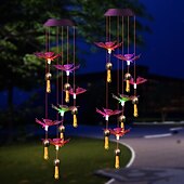 お買い得  ランドスケープライト-ソーラー風鈴ベルトンボ LED ライト屋外防水オートライト色が変わる太陽光発電ハンギングライト中庭の庭のパティオフェスティバルの装飾