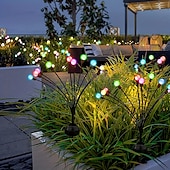 economico Luci paesaggistiche-2/4 confezioni luci lucciola solari impermeabili all&#039;aperto due modalità di luce persistente e lampeggiante 6/8/10 teste bianco caldo bianco multi colore