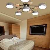 Χαμηλού Κόστους Φώτα Οροφής με Dimmer-led φωτιστικό οροφής ρυθμιζόμενο μοναδικό σχέδιο σπούτνικ ξύλο 4/5/6/7 κεφαλές 35&quot;/43&quot; led πολυέλαιος κατάλληλος για τραπεζαρία σαλόνι και κουζίνα 110-240v