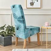 baratos Capa para Cadeira de Jantar-Capas de cadeira de jantar elásticas xl/oversized removível lavável elastano macio capa de cadeira grande com encosto alto para sala de jantar cozinha mesa de hotel banquete