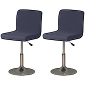 abordables Funda para silla de comedor-2 piezas de funda elástica para taburete de bar, color burdeos, funda para taburete de bar, funda cuadrada giratoria para taburete de bar, funda para silla para comedor, funda de asiento de