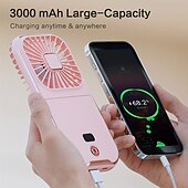 economico Ventilatori-Ventola portatile mini 5 in 1 – Ventola ricaricabile USB pieghevole con batteria da 3000mAh 4 velocità per uso a collo a mano o da scrivania