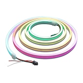 Недорогие Неоновые LED огни-Светодиодная неоновая полоса 1-5 м, адресуемая RGB-радужная светодиодная пиксельная световая панель, 12 В постоянного тока, включая блок питания и контроллер RF 17key, применимая для самостоятельного изготовления светодиодных неоновых вывесок, настенного