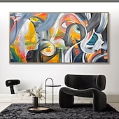 お買い得  人物画-手作り油絵キャンバス壁アート装飾モダンライト高級クリエイティブ抽象フィギュアホテルクラブ家の装飾ロールフレームレス未延伸絵画