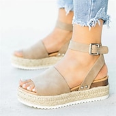 cheap Women&#039;s Sandals-Women&#039;s Leopard Print Espadrille Platform Sandals with Ankle Strap, Trendy Open Toe Summer Shoes for Vacation, Beach, and Casual Outfits