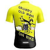 voordelige Heren shirts-21Grams Voor heren Wielrenshirt Korte mouw Fietsen Kleding Bovenlichaam met 3 achterzakken Bergracen Wegwielrennen Ademend Sneldrogend Vochtregelerend Reflecterende strips Donker Grijs Zwart Geel