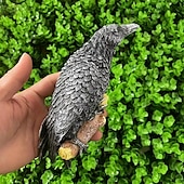 tanie rzeźby i posągi ogrodowe-Posąg kruka, rzeźba ścienna czarnego ptaka kruka, symulacja rzeźby zwierząt na okno domu ściana drzewo trawnik na zewnątrz ogród stoczni, prezent wielkanocny