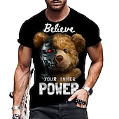 voordelige T-shirts met dierenprint-Voor heren Grafisch dier Grappig T-shirt Grappige T-shirts Korte mouw T-shirt 3D-afdrukken Strakke ronde hals Overhemd Vintage Modieus Ontwerper Dagelijks Buiten Sport Zwart Lente zomer Kleding S M L