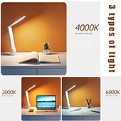 preiswerte Schreibtischlampen-Tragbare LED-Schreibtischlampe, faltbar, 3 Farben, Touch-dimmbar, Tischlampe, wiederaufladbar, USB-Nachtleselampe für Studium, Büroarbeit