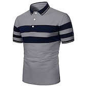 voordelige Klassieke polo voor heren-Voor heren POLO Shirt Golfshirt Casual Feestdagen Klassiek Korte mouw Modieus Basic Kleurenblok nappi Zomer Normale pasvorm Zwart Wit Donker rood Donker Marine Grijs POLO Shirt