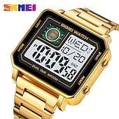 economico Orologi digitali-Orologio digitale SKMEI per uomini 3ATM impermeabile orologio di lusso da uomo per affari cronometro con retroilluminazione orologio quadrato sportivo in acciaio inossidabile per uomini
