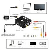 cheap TV Boxes-RCA To HDMI,AV To HDMI Converter1080P  Mini RCA Composite CVBS Video Audio Converter Adapter Supporting PAL/NTSC For TV/PC/ PS3/ STB/Xbox VHS/VCR/Blue-Ray DVD Players