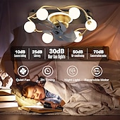preiswerte Deckenventilator-Leuchten-Deckenventilator mit Licht ca&amp;amp; Fernbedienung 52cm 3-Licht dimmbar 6 Windgeschwindigkeiten moderner Deckenventilator für Schlafzimmer, Wohnzimmer, kleines Zimmer 110-240V