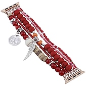 baratos Pulseiras de Apple Watch-Corda trançada artesanal Compatível com Pulseira Apple Watch 38mm 40mm 41mm 42mm 44mm 45mm 49mm Feminino Com Miçangas Boho Contas pulseira de substituição para iwatch Ultra 2 Series 9 8 7 SE 6 5 4 3