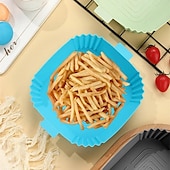 preiswerte Grills für Kochen im Freien-Heißluftfritteuse, Silikon-Backgeschirr, multifunktionale Grillmatte, Backofen, leicht zu reinigende, ölbeständige Silikonmattenschale