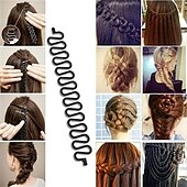 preiswerte Haarstyling-Zubehör-3 Stück DIY Flechtwerkzeug Fischgrätengeflecht Haarstyling-Werkzeug Magic Hair Twist Styling Dutt Maker Haarschmuck für langes Haar