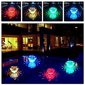 baratos Luzes Subaquáticas-Luz de piscina flutuante Padrão de peixe Lâmpada de piscina à prova d&#039;água Brinquedos de banheira para bebês Luzes flutuantes que mudam de cor 6 modos Led Luzes flutuantes que mudam de cor Decoração