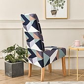 baratos Capa para Cadeira de Jantar-Capas de cadeira de jantar elásticas xl/oversized removível lavável elastano macio capa de cadeira grande com encosto alto para sala de jantar cozinha mesa de hotel banquete