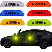 Недорогие Автомобильные наклейки-Радужный / Red(4PCS) / Зеленый(4шт) Автомобильные наклейки Общий / Индивидуальность Дверные наклейки Предупреждающие знаки Светоотражающие наклейки