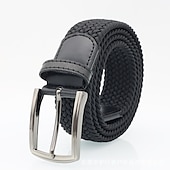 baratos Cintos para Homem-cinto masculino simples casual de malha de poliéster elástico com fivela presente moderno para namorado e pai