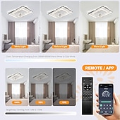 preiswerte Deckenventilator-Leuchten-Deckenventilator mit Licht dimmbar 105/50cm 6 Windgeschwindigkeiten moderner Deckenventilator für Schlafzimmer, Wohnzimmer ca&amp;amp; Fernbedienung 110-240V
