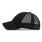 billiga Baseballkeps herr-Herr Snapback hatt Basebollkeps Trucker Hat Mesh Keps Svart Vit Polyester Mesh baksida Resor Strandstil Utomhus Semester Slät Justerbara Solskyddskräm Andningsfunktion Mode