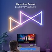 お買い得  スマートライト-RGB LEDスマートライトイリュージョンインテリジェントスプライシングライトDIY屋内装飾雰囲気ライトEスポーツLED音声制御音楽装飾