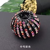 abordables Accessoires de coiffure-1 pc strass nid forme pince à cheveux élégant bun maker queue de cheval titulaire cheveux griffe coiffure accessoire