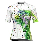economico Maglie da donna-Per donna Maglia da Ciclismo Unicorno Manica Corta Bicicletta Maglia Top con 3 tasche posteriori Mountain Bike MTB Ciclismo su strada Asciugatura Rapida Strisce Riflettenti Tasca Posteriore