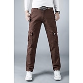 cheap Cargo Pants-Men&#039;s Cargo Pants Combat Trousers 8 Pocket Plain Breathable Lightweight Full Length Casual Daily Trousers ArmyGreen Black Micro-elastic