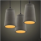 cheap Island Lights-LED Pendant Lights Cement Kitchen Island Lighting Modern Farmhouse Foyer Entryway Light Fixtures Ceiling Hanging Globe Over Table 110-240V