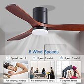 voordelige Plafondventilatorverlichting-plafondventilator met app voor lichtcirkelontwerp&amp;amp; afstandsbediening kristal 108cm dimbaar 6 windsnelheden moderne plafondventilator voor slaapkamer, woonkamer, kleine kamer 110-240v
