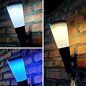 voordelige Straatlampen-outdoor zonne-energie tuin licht led waterdichte decoratie wandlamp voor hek veranda land balkon huis tuin straat decor kleurrijke verlichting