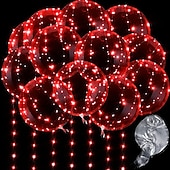 tanie Łańcuchy świetlne baterii-Eleganckie przyjęcie weselne led balon świecący przyjęcie artykuły ślubne dekoracja przezroczysta bańka dekoracja przyjęcie urodzinowe wesele led balony sznur świateł prezent świąteczny