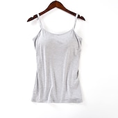 economico Top e canotte da donna-Top Camisole da Donna Semplice Basico Senza Maniche Collo a U Top Regolari Casual Nero Bianco Rosa Blu Beige