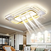 cheap Ceiling Fan Lights-Ceiling Fan with Light 3 Spotlight App &amp; Remote Control 101cm Dimmable 6 Wind Speeds Modern Ceiling Fan for Bedroom, Living Room 110-240V
