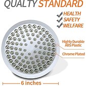 cheap Rain Shower-4/6 inch Rainfall Shower Head Set, 5 Mode Sprayer Showerhead with Water Filter, 360-degree Rotation High Pressure Overhead Shower Head Arm Chrome Black Silver