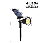 cheap Outdoor Spotlights-Solar Spot Lights Outdoor 2-in-1 Solar Landscape Spotlights Security Lights IP65 Waterproof Wall Lights for Walkway Yard Garden Driveway Pathway Garden 4/7 LED Beads