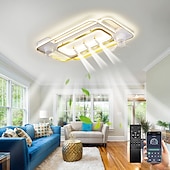 cheap Ceiling Fan Lights-Ceiling Fan with Light 3 Spotlight App &amp; Remote Control 101cm Dimmable 6 Wind Speeds Modern Ceiling Fan for Bedroom, Living Room 110-240V