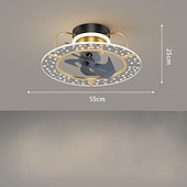 preiswerte Deckenventilator-Leuchten-Deckenventilator mit Licht ca&amp;amp; Fernbedienung 52cm 3-Licht dimmbar 6 Windgeschwindigkeiten moderner Deckenventilator für Schlafzimmer, Wohnzimmer, kleines Zimmer 110-240V