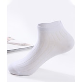 Men's 2 Pairs Ankle Socks Low Cut Socks Black White Color Plain Daily Wear Vacation Weekend Medium Summer Spring &  Fall Stylish Casual3