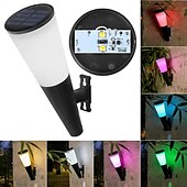 voordelige Straatlampen-outdoor zonne-energie tuin licht led waterdichte decoratie wandlamp voor hek veranda land balkon huis tuin straat decor kleurrijke verlichting