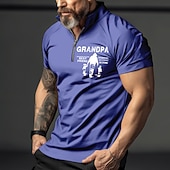 billiga Rolig textpolo för män-Herrarnas kortärmade kvart zip T-shirt Morfar barnbarns bästa vän  barnbarns bästa partner i brott familjegåva grafisk