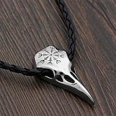 ieftine Accesorii și altele-colier viking craniu de corb pandantiv odin rună amuletă bijuterii pirați medievale pentru bărbați retro vintage