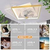 voordelige Plafondventilatorverlichting-plafondventilator met licht app&amp;amp; afstandsbediening 50cm 3-lichts dimbaar 6 windsnelheden moderne plafondventilator voor slaapkamer, woonkamer, kleine kamer 110-240v