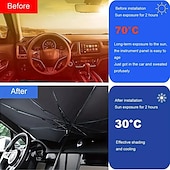 billiga Solskydd- och skärmar till bilen-Bil solskyddsregn för framrutan hopfällbar UV-skydd inredning solskydd auto vindruteöverdrag UV-blockerare för bil