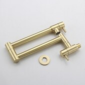 cheap Wall Mount-Pot Filler Bathroom Faucet Only Cold Water Stainless Steel, Brushed Golden Nickel Foldable Sink Wall Mount Folding Fill Pot Basin Tap Double Joint Swing Arm Single Hole 2 Handle