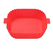 preiswerte Grills für Kochen im Freien-Heißluftfritteuse, Silikon-Backgeschirr, multifunktionale Grillmatte, Backofen, leicht zu reinigende, ölbeständige Silikonmattenschale