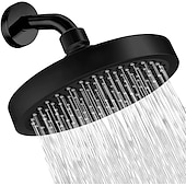 cheap Rain Shower-4/6 inch Rainfall Shower Head Set, 5 Mode Sprayer Showerhead with Water Filter, 360-degree Rotation High Pressure Overhead Shower Head Arm Chrome Black Silver